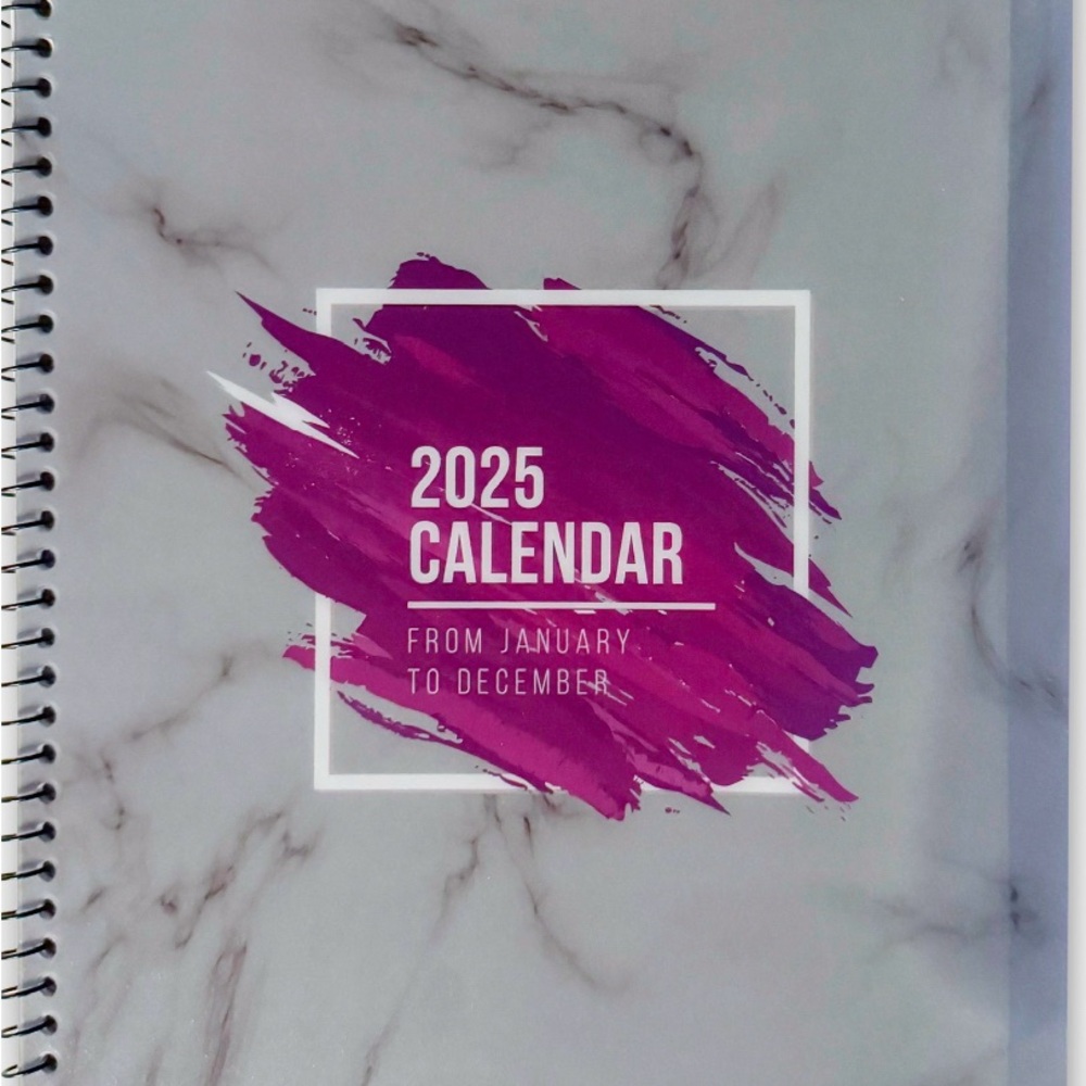 New 2025 Annual Calendar-purple - bold dates with todo lists between the months!